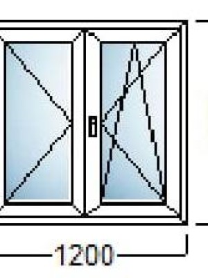 PVC PROZOR DVOKRILNI 120×120-SALAMANDER bluEvolution 82MD