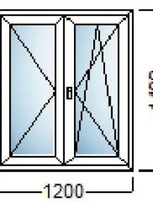 PVC PROZOR DVOKRILNI 120×140-SALAMANDER