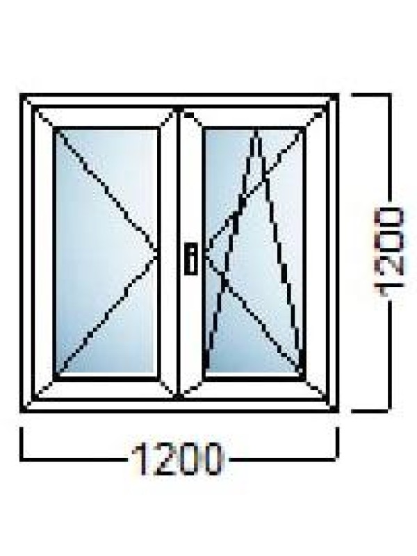 PVC PROZOR DVOKRILNI 120×120-SALAMANDER bluEvolution 82MD 19